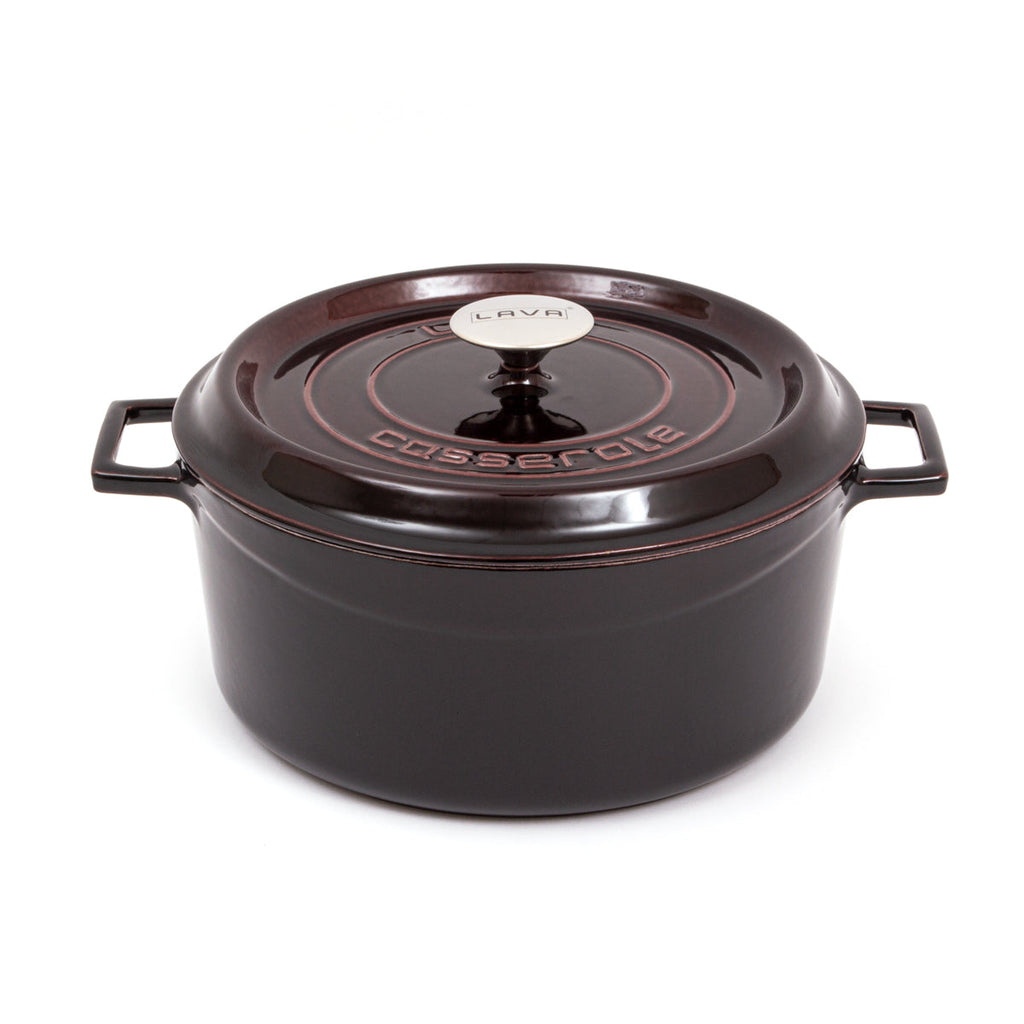 LAVA Round Cast Iron Dutch Oven 28 cm cast iron cookware by Patriot Tactical, homestead American heritage design – alternate color