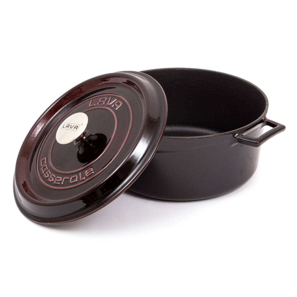 LAVA Round Cast Iron Dutch Oven 28 cm cast iron cookware by Patriot Tactical, homestead American heritage design – product mockup