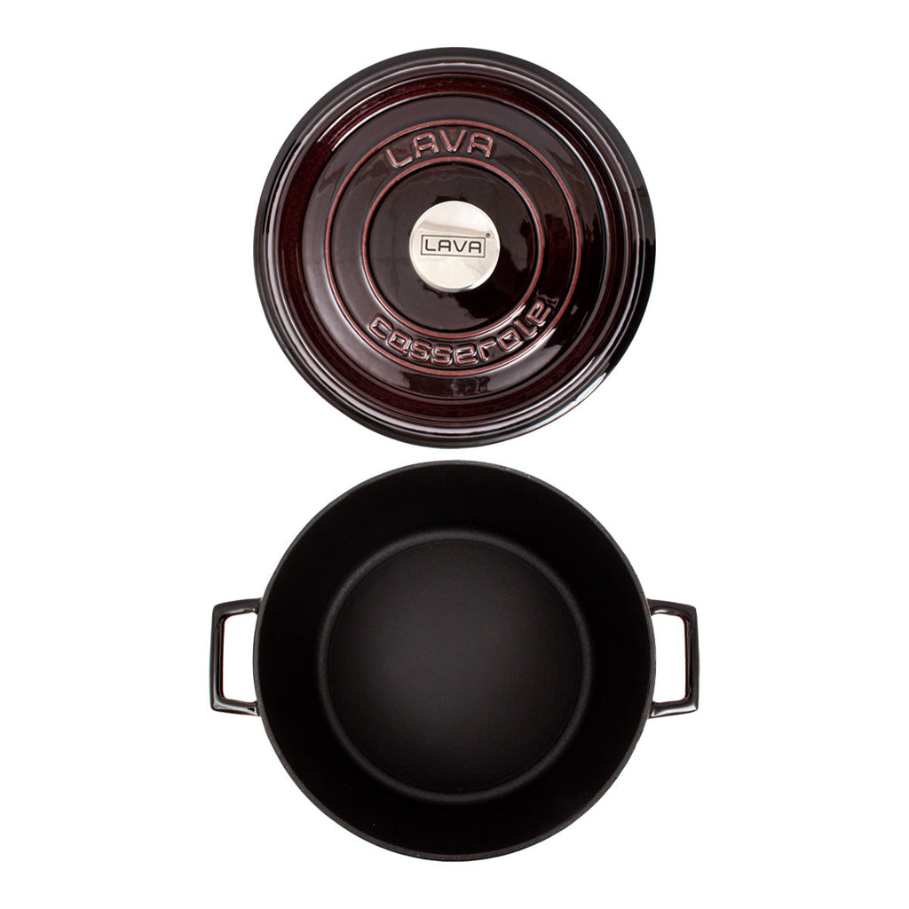 LAVA Round Cast Iron Dutch Oven 28 cm cast iron cookware by Patriot Tactical, homestead American heritage design – lifestyle view