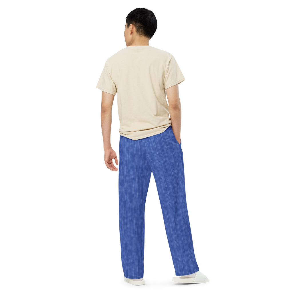 Model wearing the ANGEL Wide-Leg Pants in crayon denim, back view