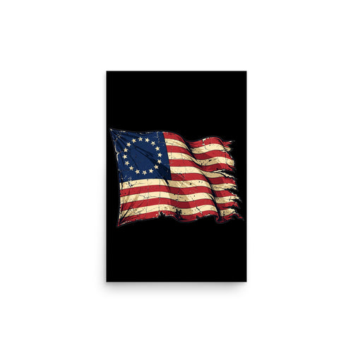 Betsy Ross Flag Poster poster by Patriot Tactical, homestead American heritage design – main image