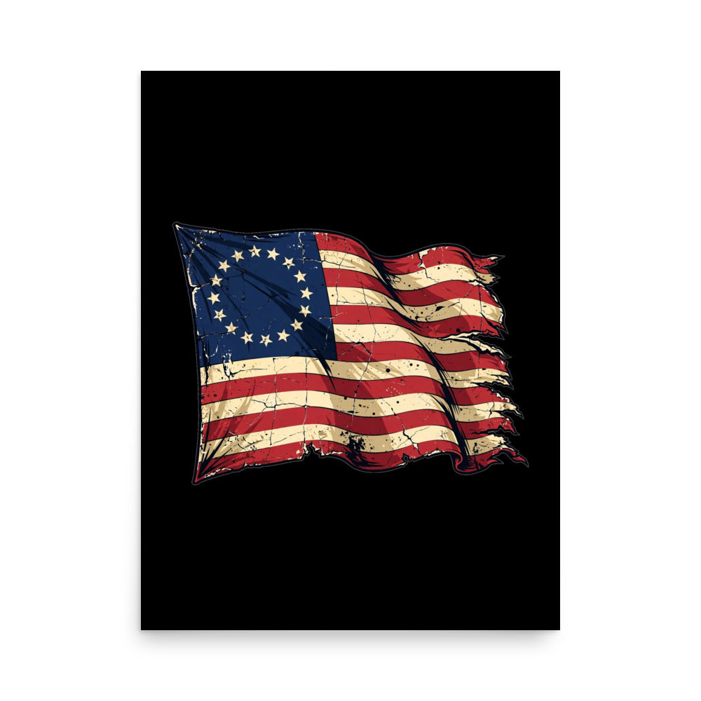 Betsy Ross Flag Poster poster by Patriot Tactical, homestead American heritage design – product mockup