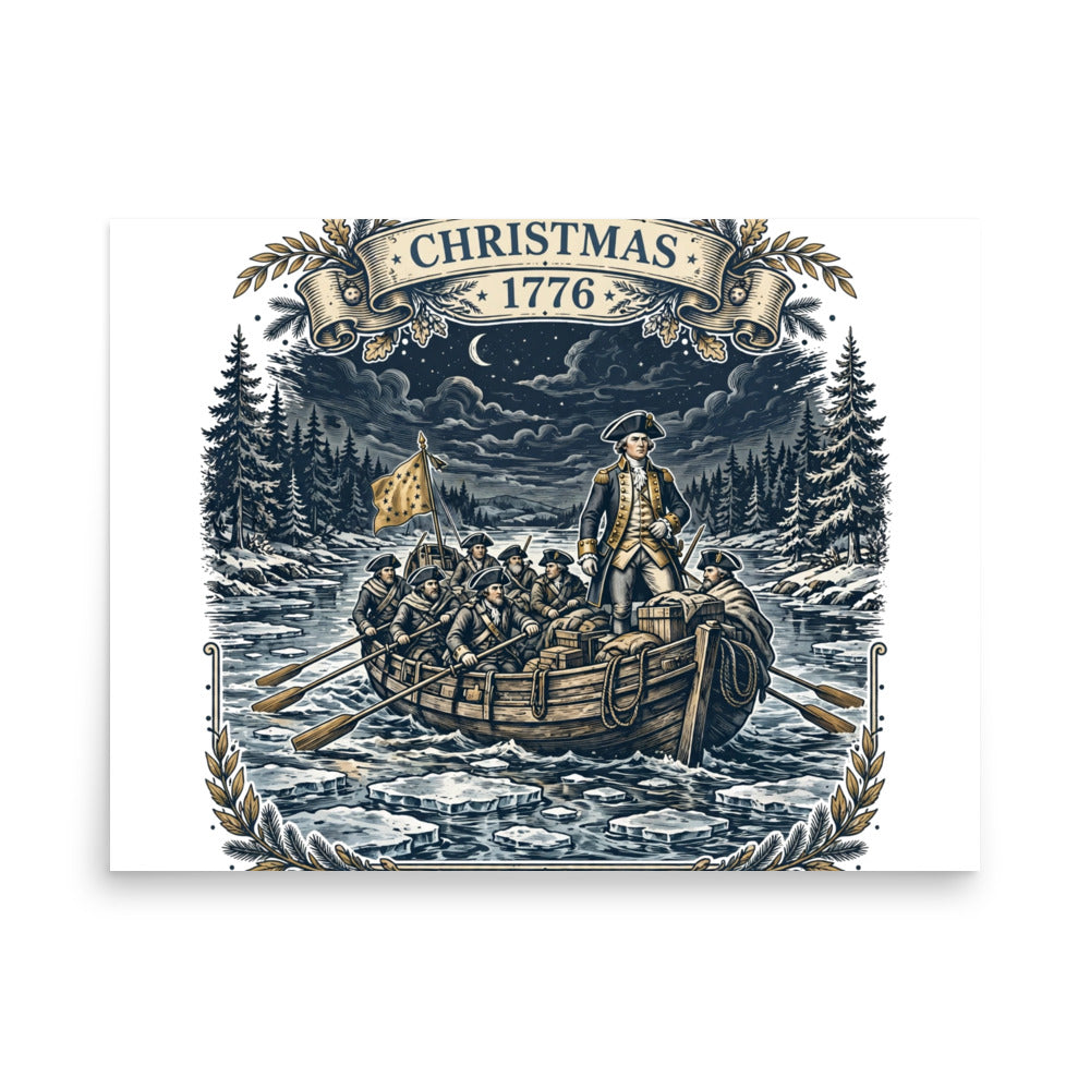 Christmas 1776 Washington Crossing Poster poster by Patriot Tactical, homestead American heritage design – product mockup