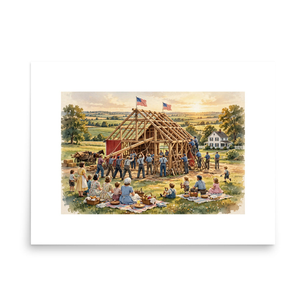 Neighbors Poster poster by Patriot Tactical, homestead American heritage design – product mockup