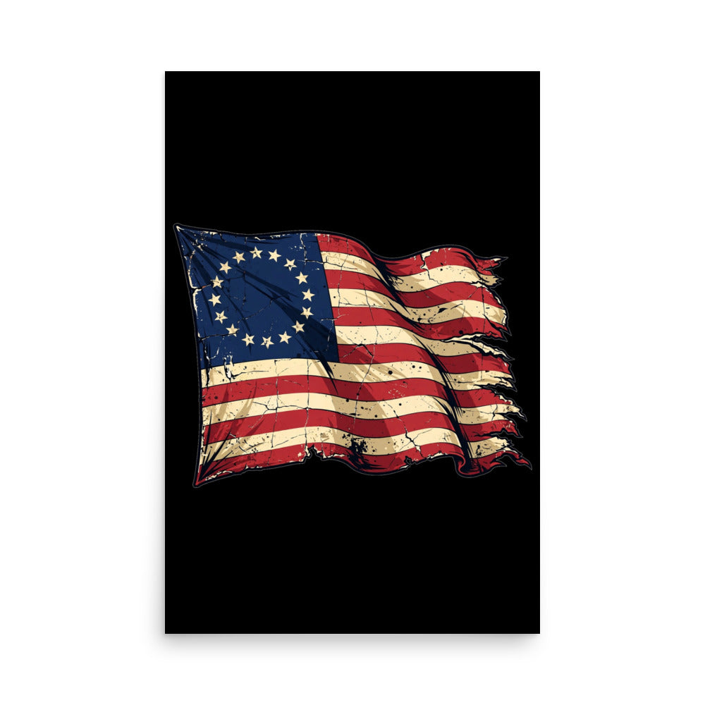 Betsy Ross Flag Poster poster by Patriot Tactical, homestead American heritage design – lifestyle view