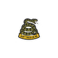 Don't Tread On Me Sticker Sticker vinyl sticker by Patriot Tactical, homestead American heritage design – main image