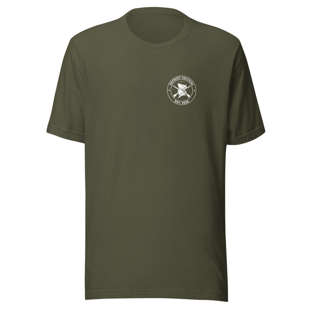 The Homestead Tee t-shirt by Patriot Tactical, homestead American heritage design – back view