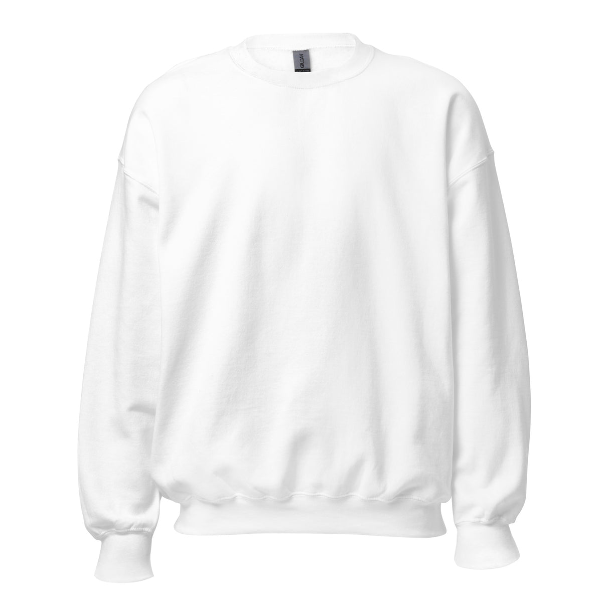 Front of the white Older Than Your HOA sweatshirt, plain with no print.