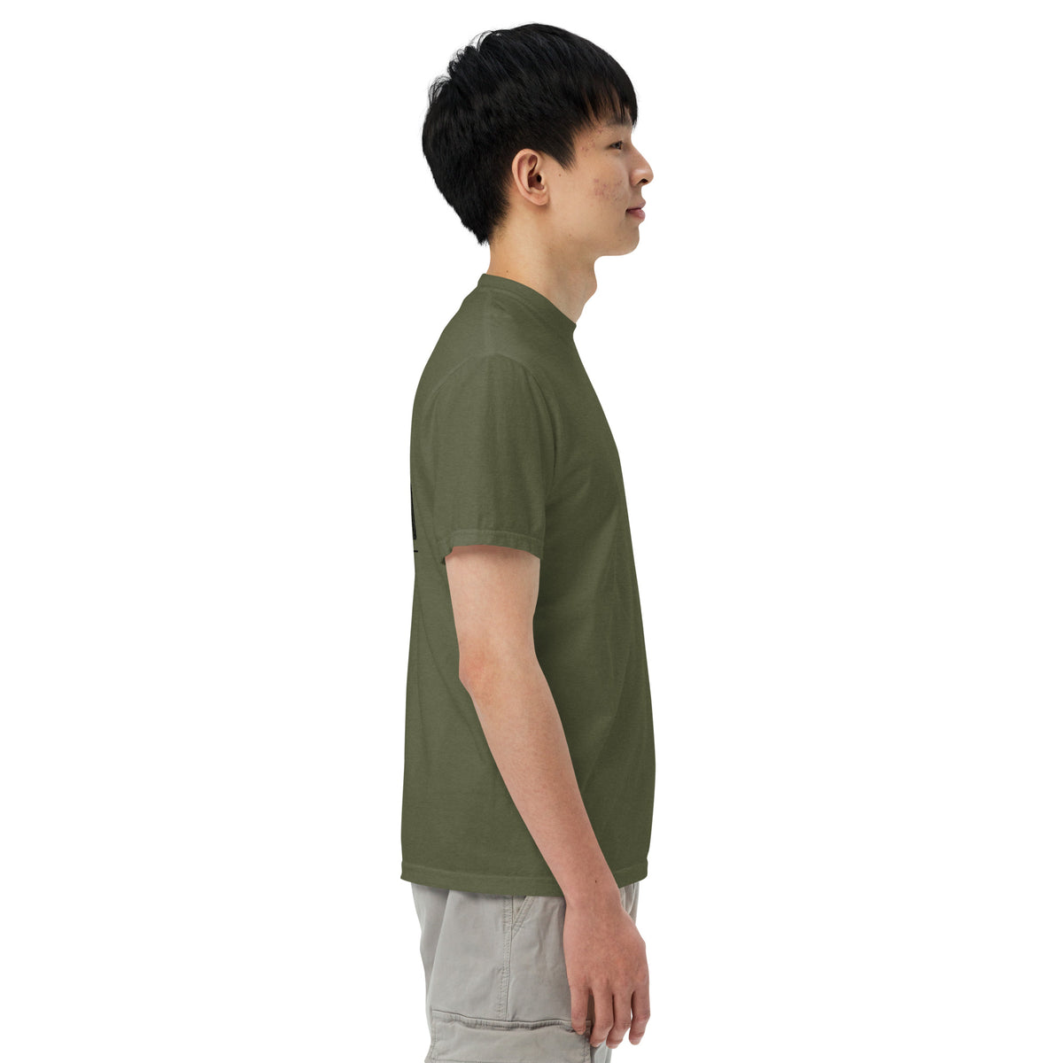 So We Stand The Cavalry Is Us Tee in Hemp, right side view
