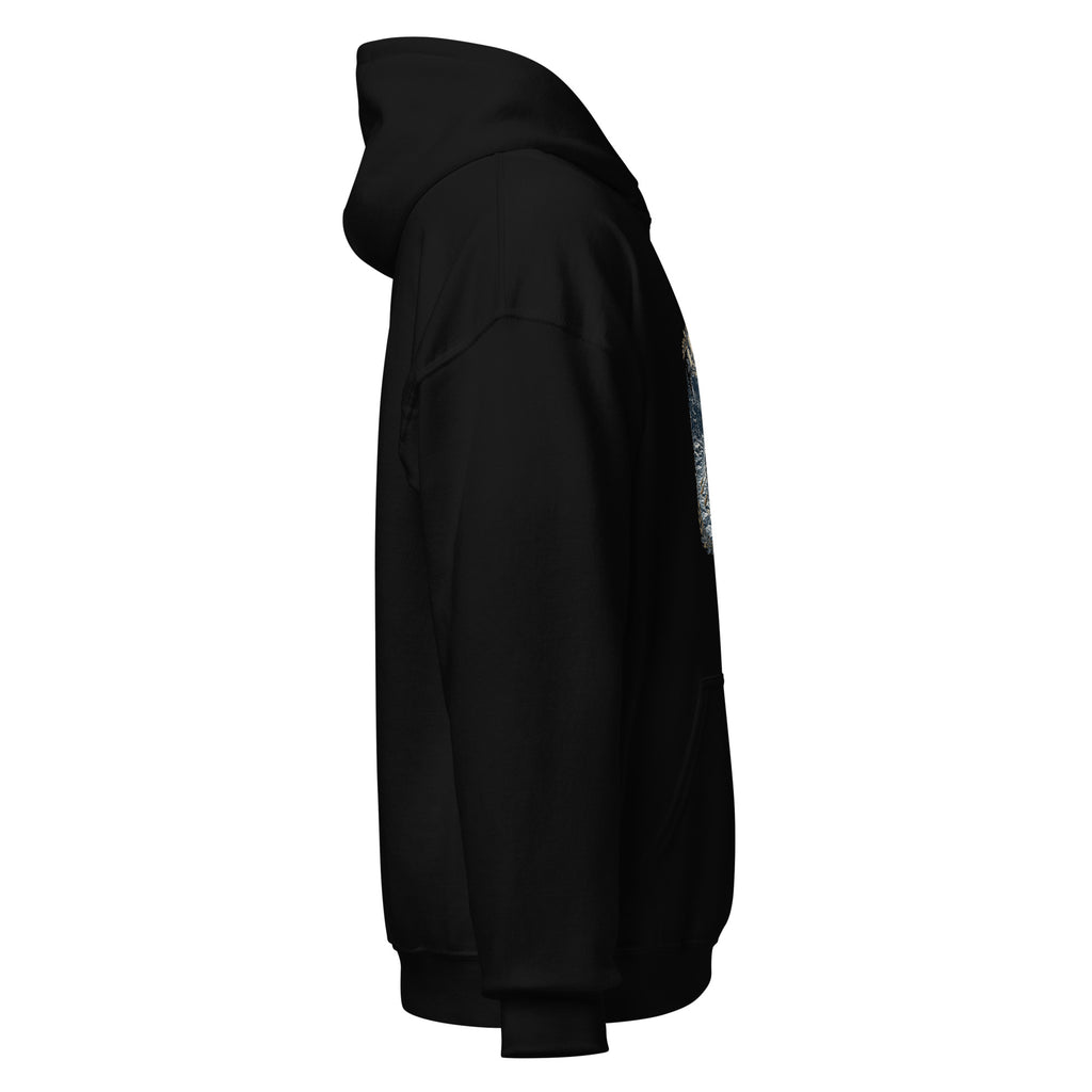 Christmas 1776 Crossing Hoodie in Black, right side view