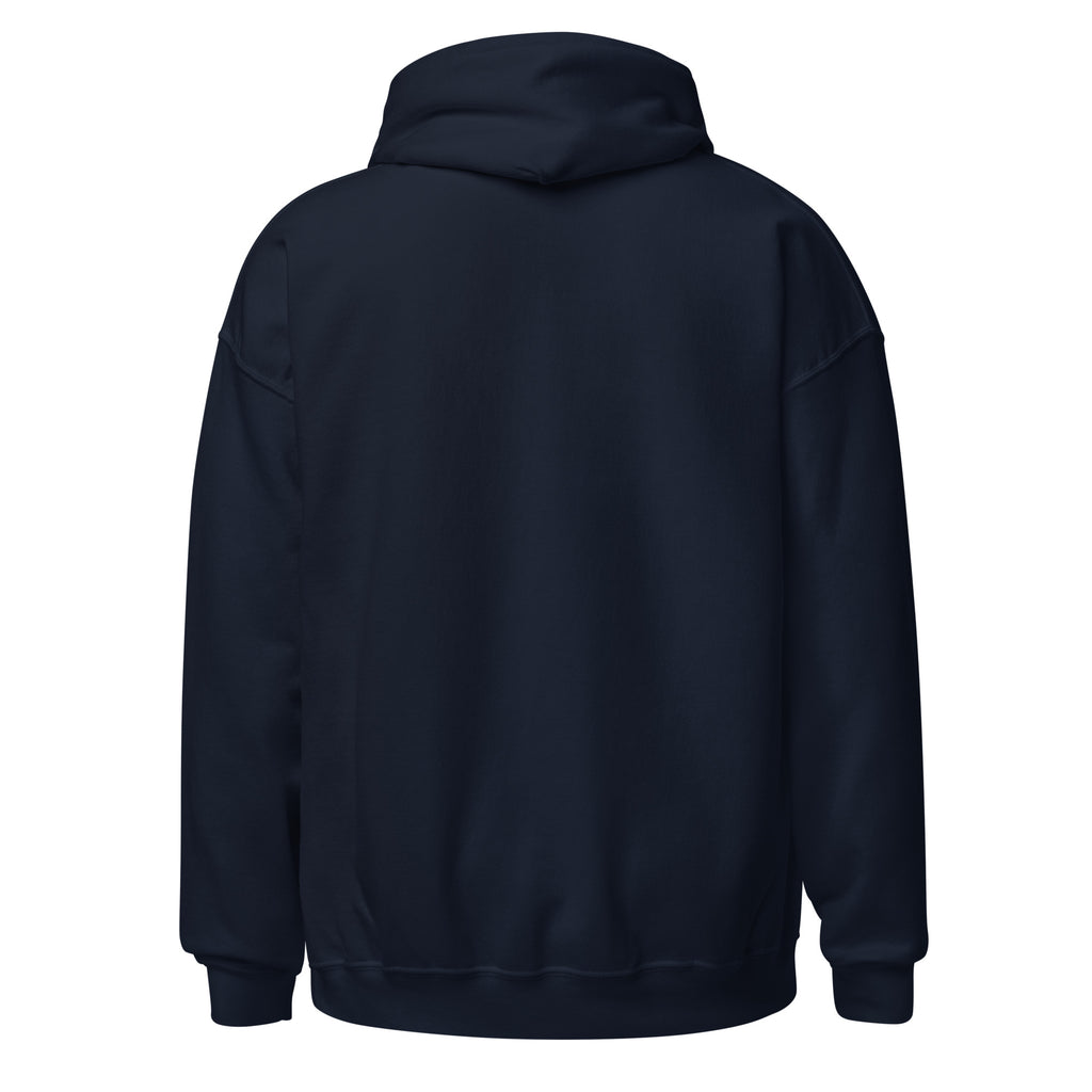 Liberty Bell Christmas Hoodie in Navy, back view