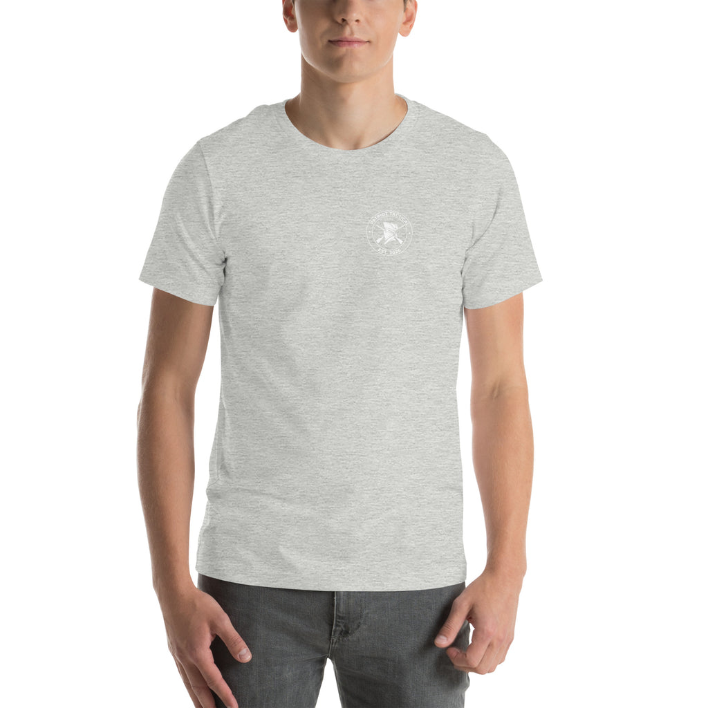 We Watch Back Tee t-shirt by Patriot Tactical, homestead American heritage design – front view 13