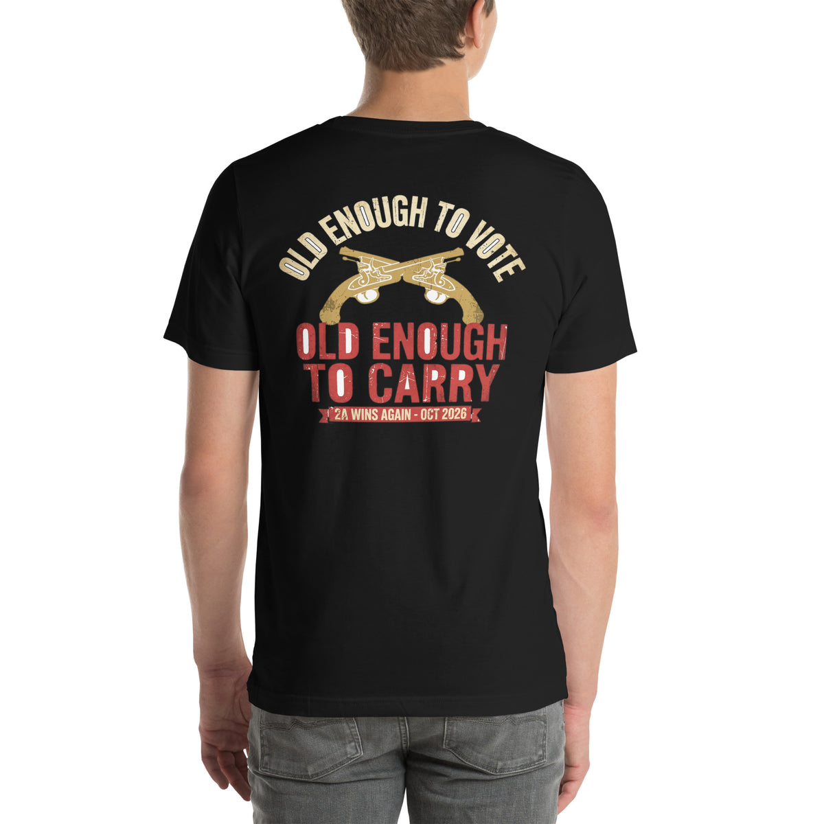 Old Enough To Carry Tee t-shirt by Patriot Tactical, homestead American heritage design – main image