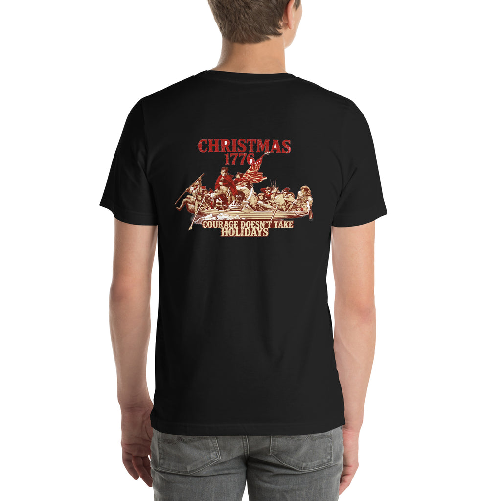 Christmas 1776 Tee t-shirt by Patriot Tactical, homestead American heritage design – front view 7