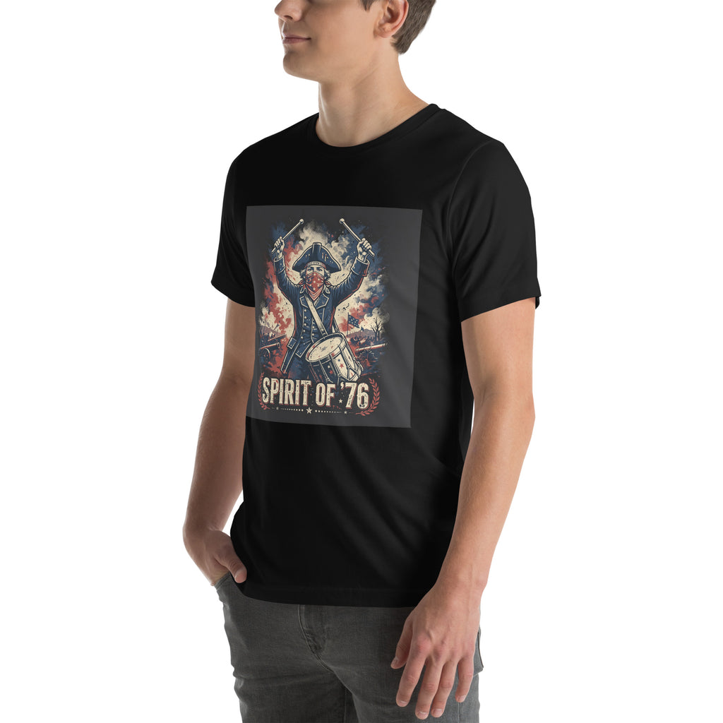 Spirit of '76 Tee t-shirt by Patriot Tactical, homestead American heritage design – detail view