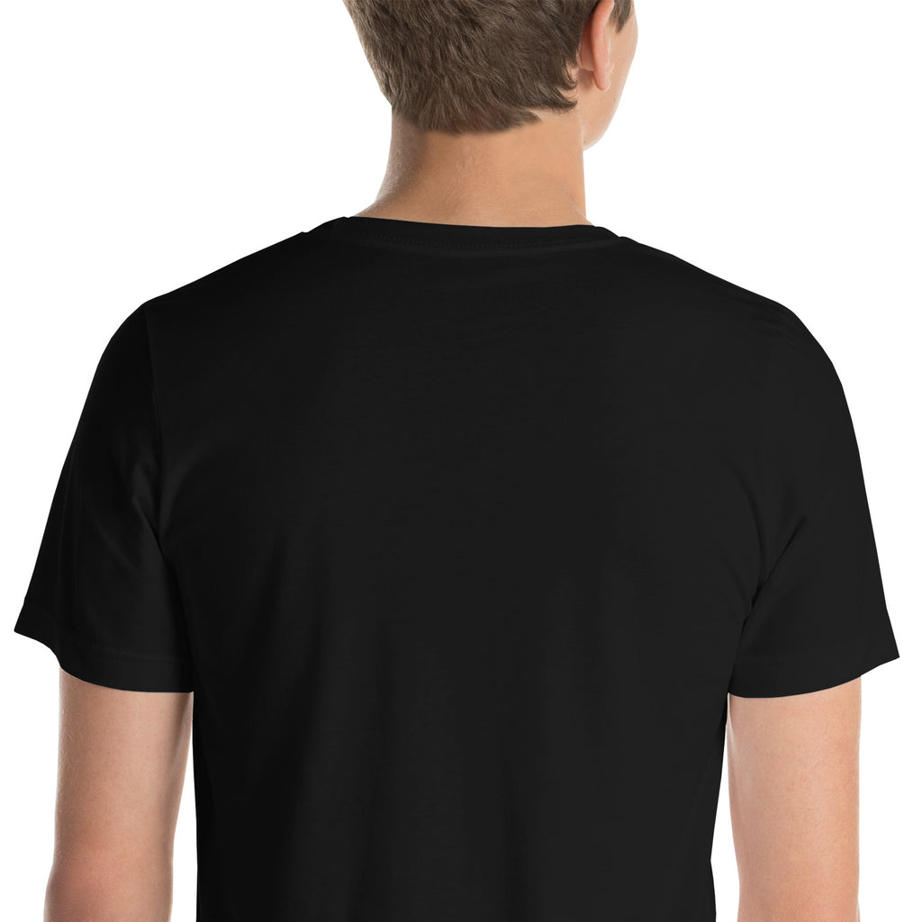 Tired > Dependent Workwear Tee in Black, close-up of the chest print
