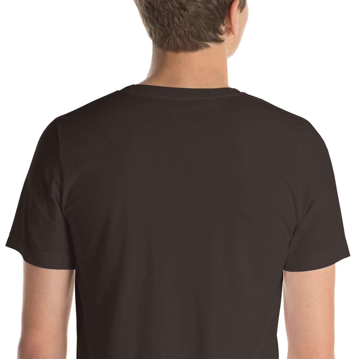 Tired > Dependent Workwear Tee in Brown, close-up of the chest print