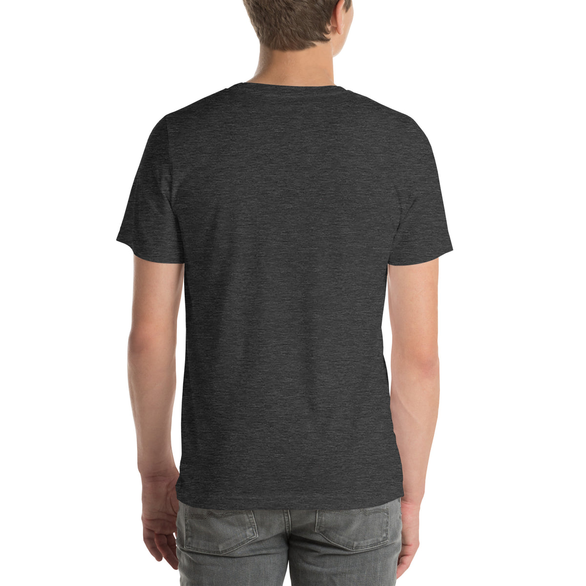 Tired > Dependent Workwear Tee in Dark Grey Heather, back view