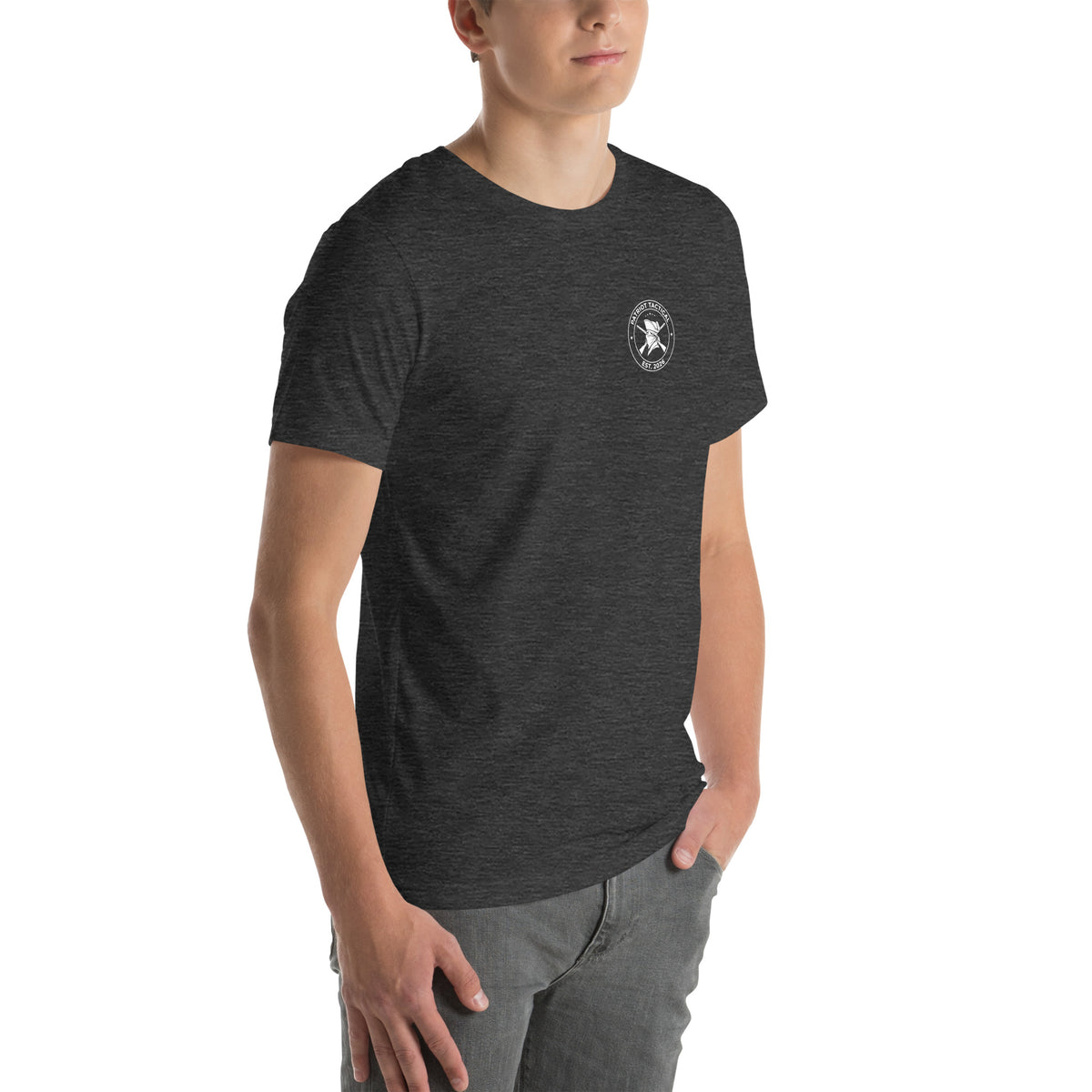 We Watch Back Tee t-shirt by Patriot Tactical, homestead American heritage design – product mockup 20