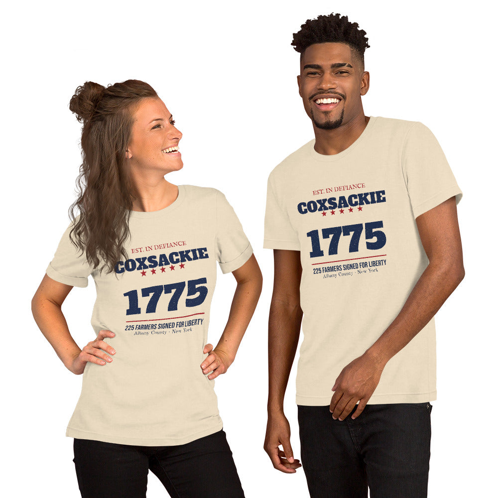 Coxsackie 1775 Tee in Heather Natural, front view