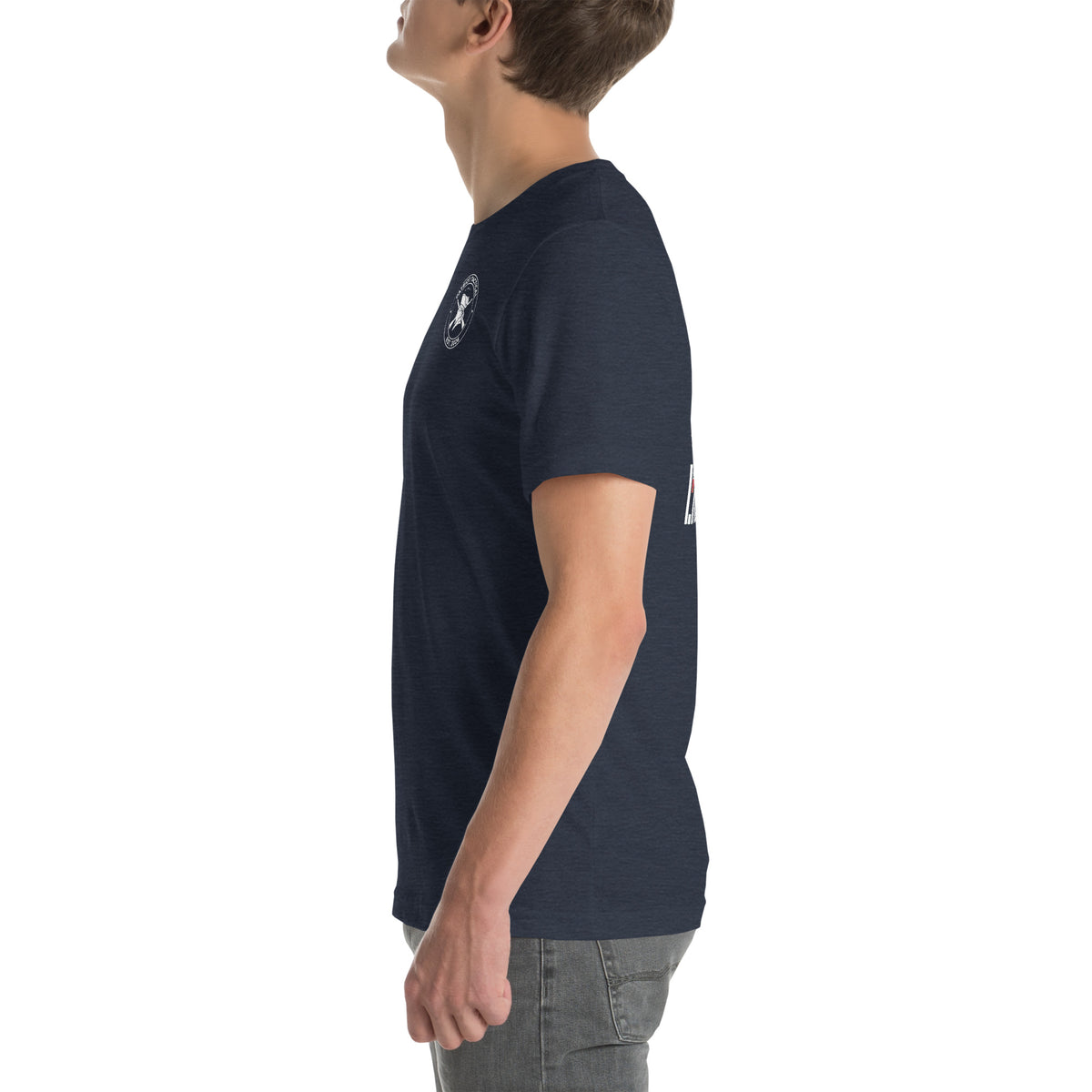 Blue Collar Red Blooded Lineman Tee t-shirt by Patriot Tactical, homestead American heritage design – lifestyle view 15