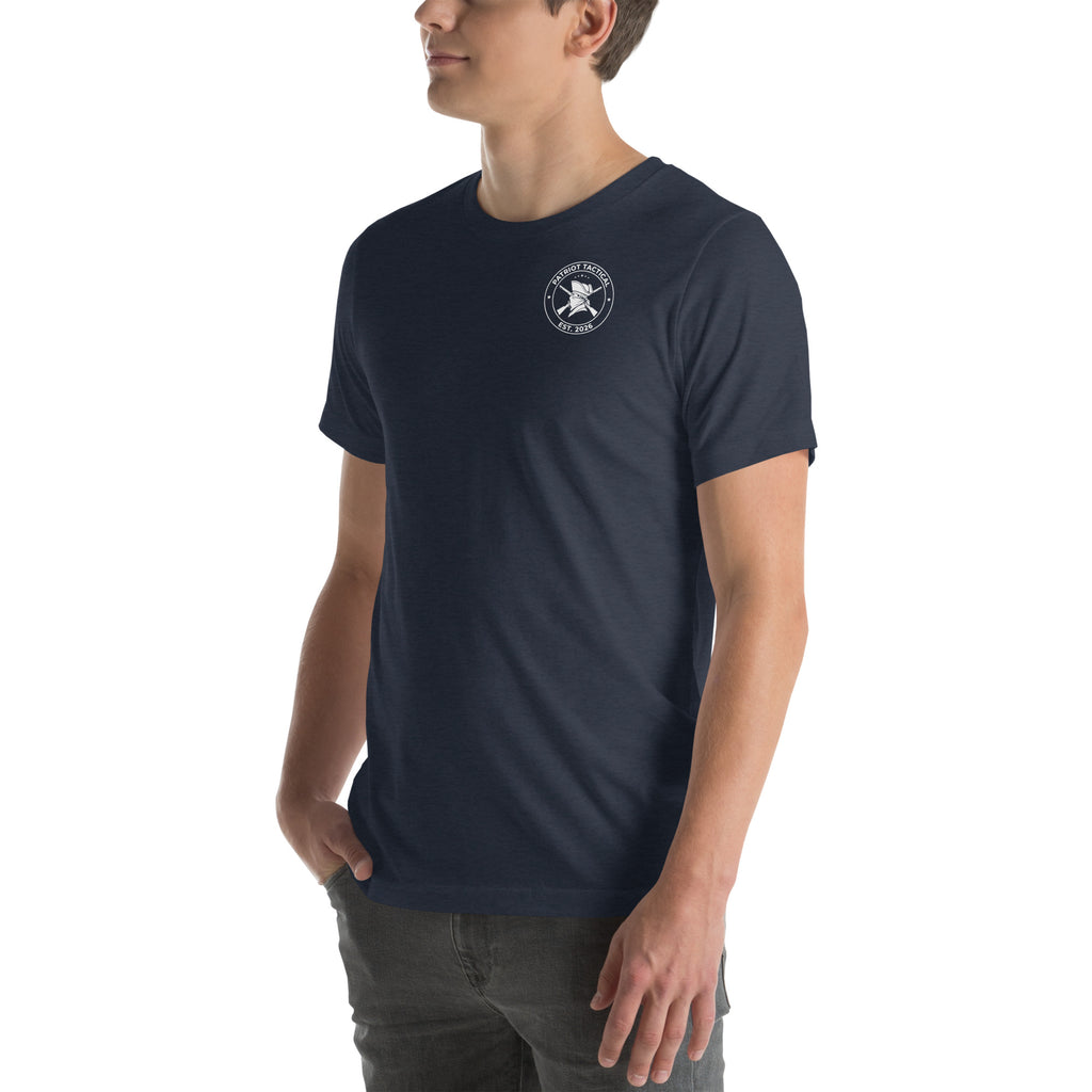 Blue Collar Red Blooded Lineman Tee t-shirt by Patriot Tactical, homestead American heritage design – detail view 16