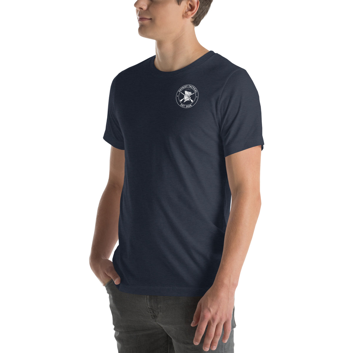 Blue Collar Red Blooded Lineman Tee t-shirt by Patriot Tactical, homestead American heritage design – detail view 16