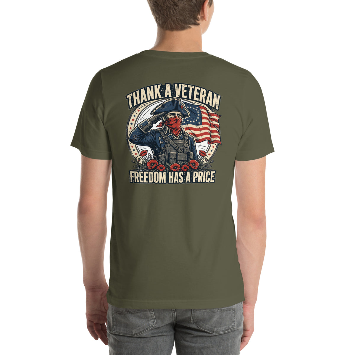 Thank A Veteran Tee t-shirt by Patriot Tactical, homestead American heritage design – product mockup 8