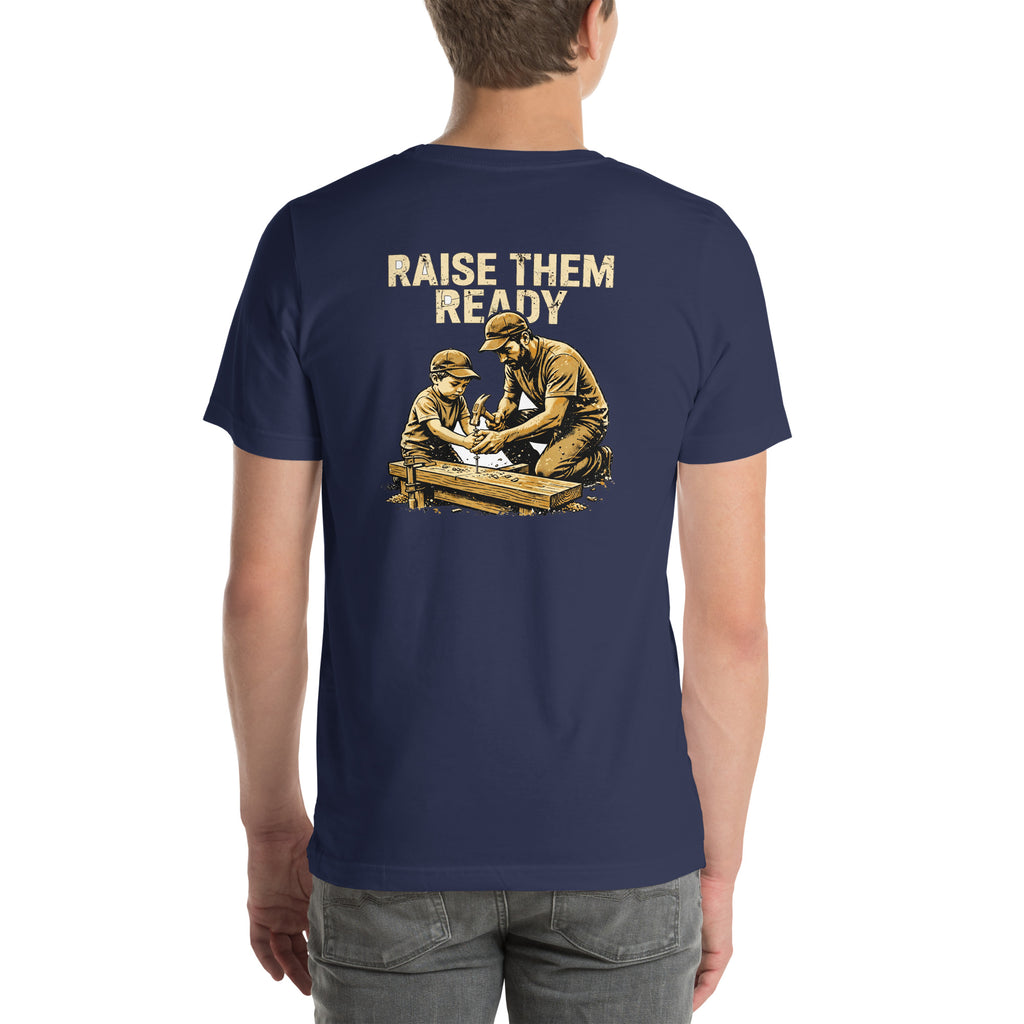 Raise Them Ready Tee t-shirt by Patriot Tactical, homestead American heritage design – product mockup 8