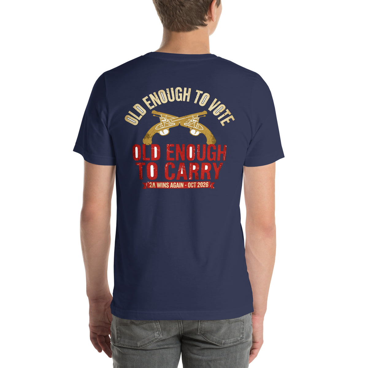 Old Enough To Carry Tee t-shirt by Patriot Tactical, homestead American heritage design – detail view 10