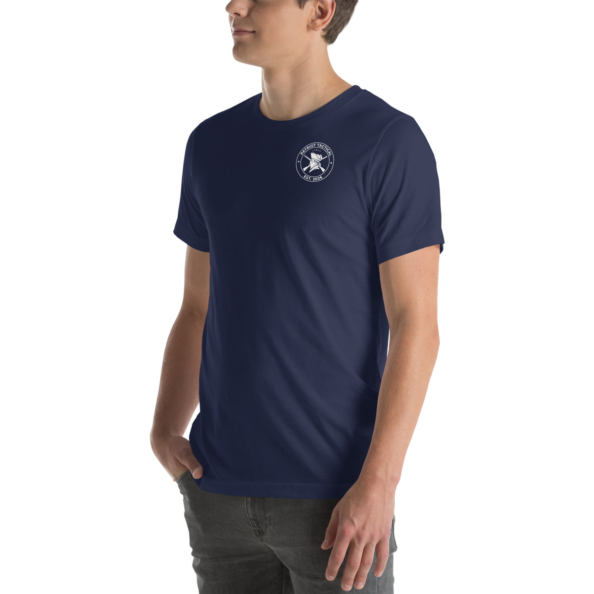 Blue Collar Red Blooded Lineman Tee t-shirt by Patriot Tactical, homestead American heritage design – detail view 10