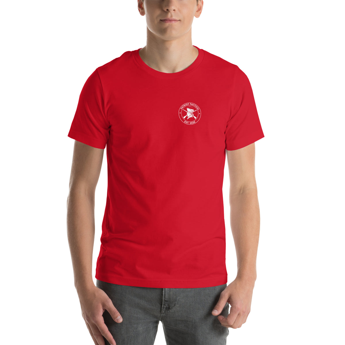 Old Enough To Carry Premium Tee in Red, front view
