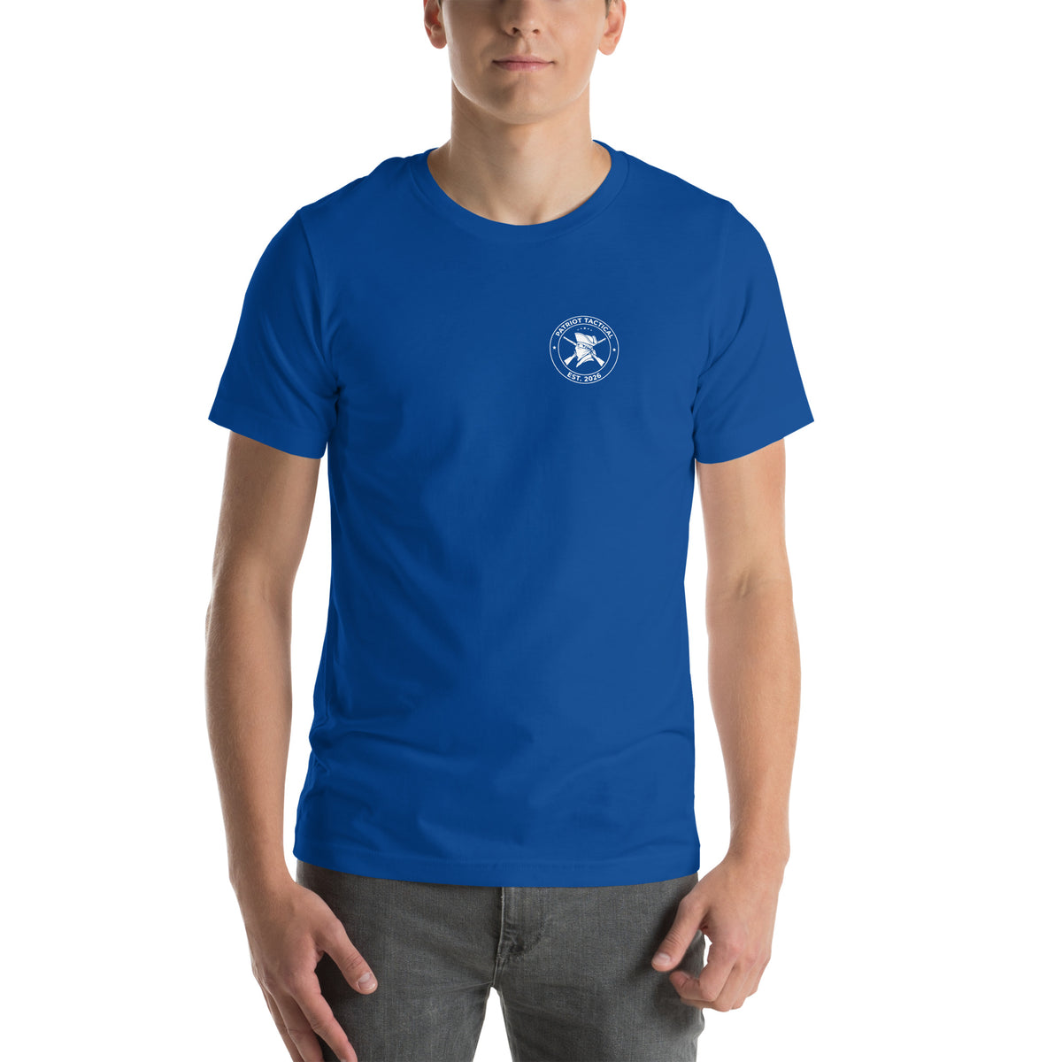 Old Enough To Carry Premium Tee in True Royal, front view