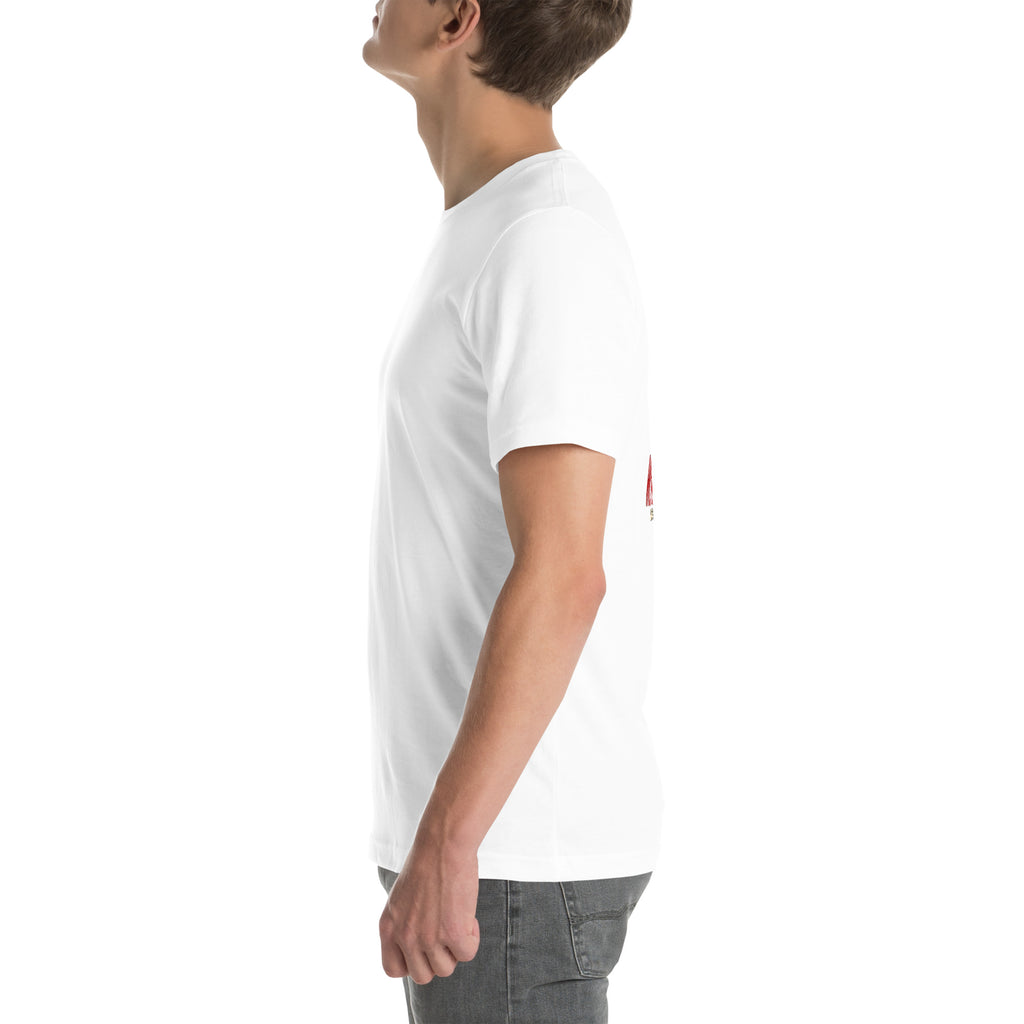 We Watch Back Premium Tee in White, left side view