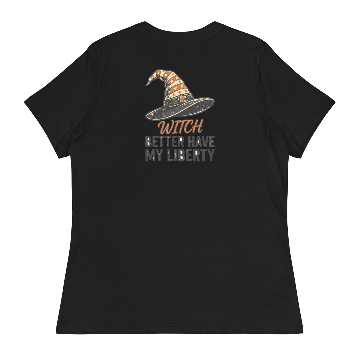 Witch Better Have My Liberty Women's Tee t-shirt by Patriot Tactical, homestead American heritage design – detail view