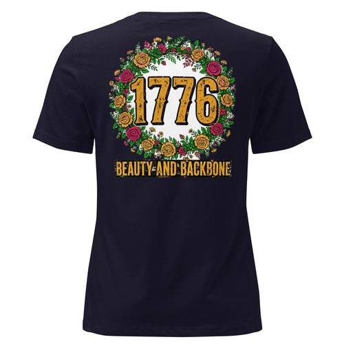 Beauty and Backbone Women's Tee t-shirt by Patriot Tactical, homestead American heritage design – main image