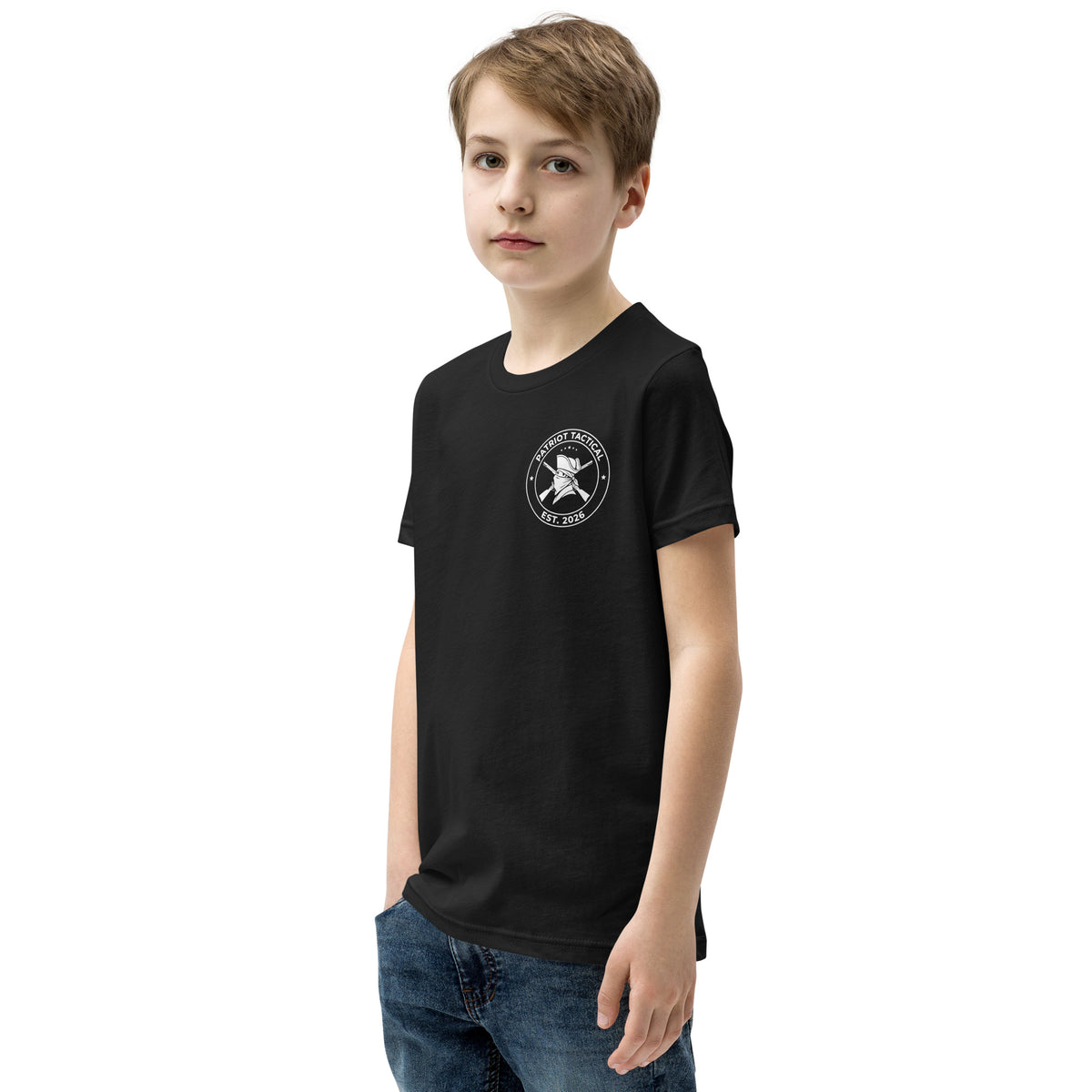 Liberty Is the Treat Kids Tee kids apparel by Patriot Tactical, homestead American heritage design – lifestyle view