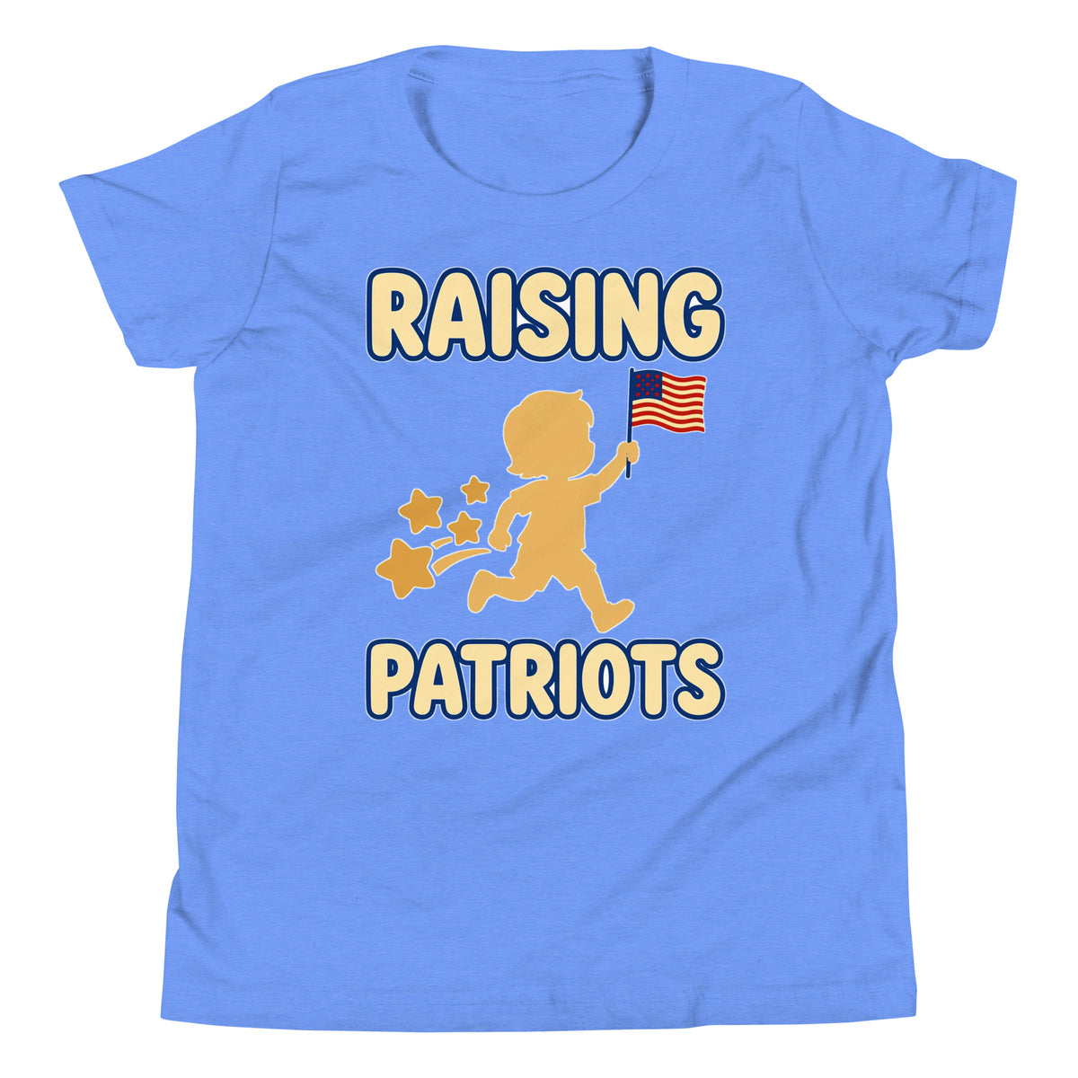 Raising Patriots Kids Tee kids apparel by Patriot Tactical, homestead American heritage design – product mockup