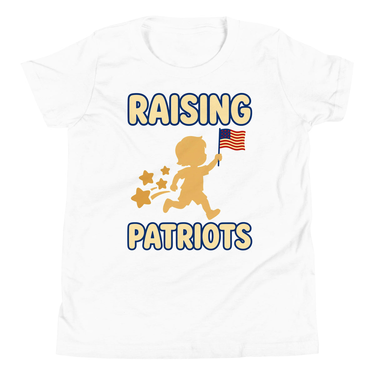 Raising Patriots Kids Tee kids apparel by Patriot Tactical, homestead American heritage design – lifestyle view